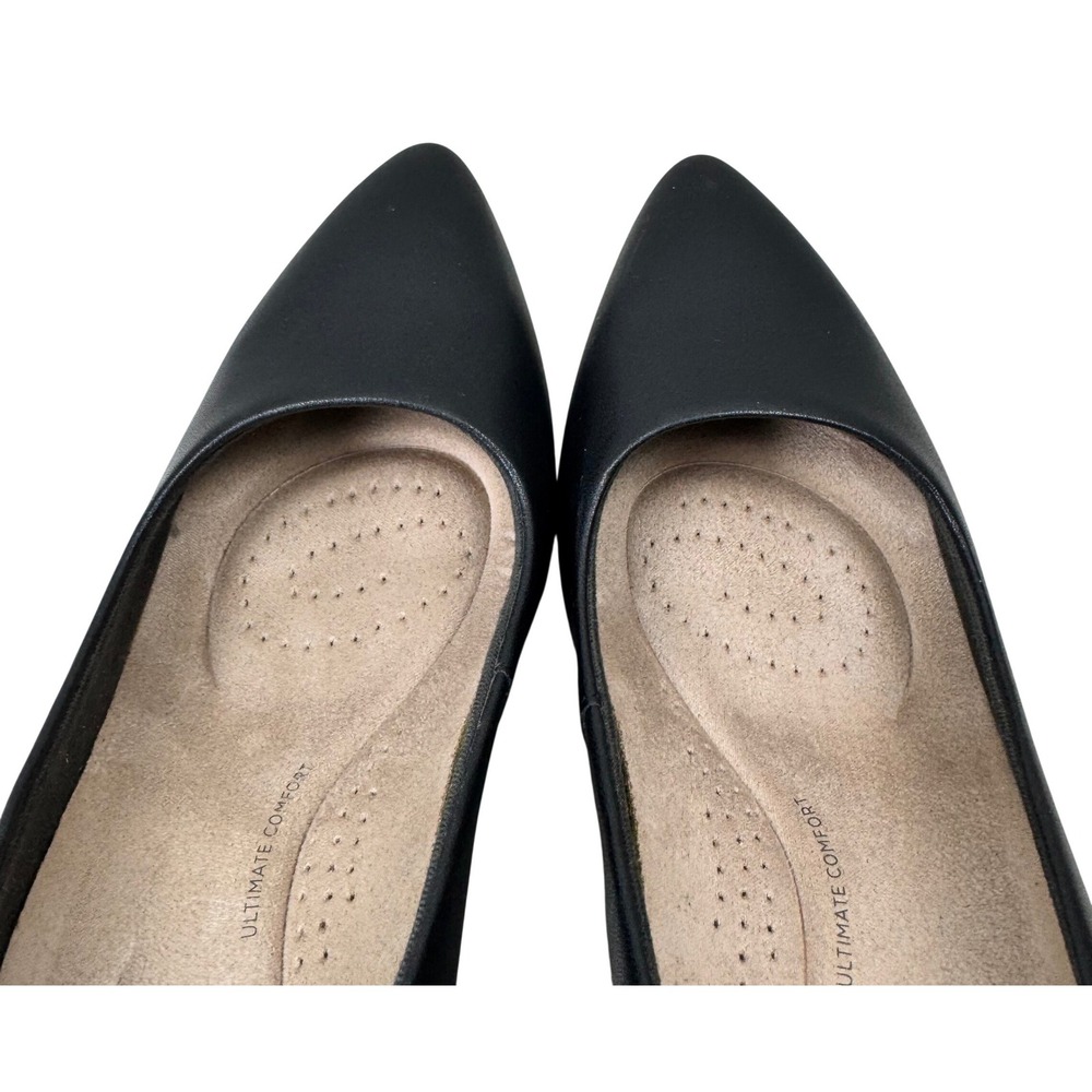 Clarks Pumps Women 9 Black Pointed Toe Ultimate Comfort Kitten Heel Professional - Picture 5 of 16